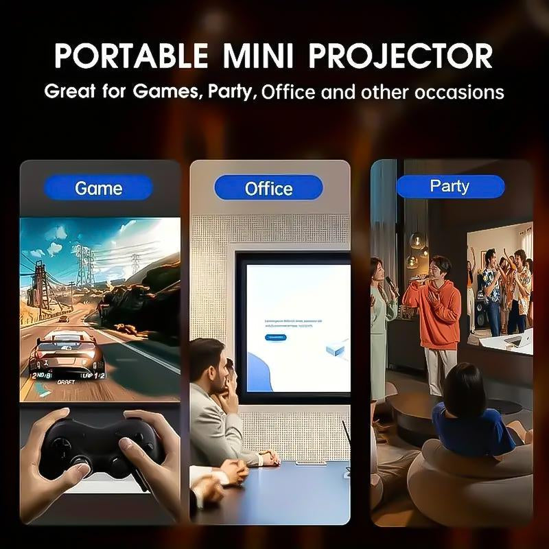 XBJ Mini Portable Projector – Full HD 1080P with Wi-Fi, BT5 & Auto Keystone | 4K Support for Home & Outdoor Use