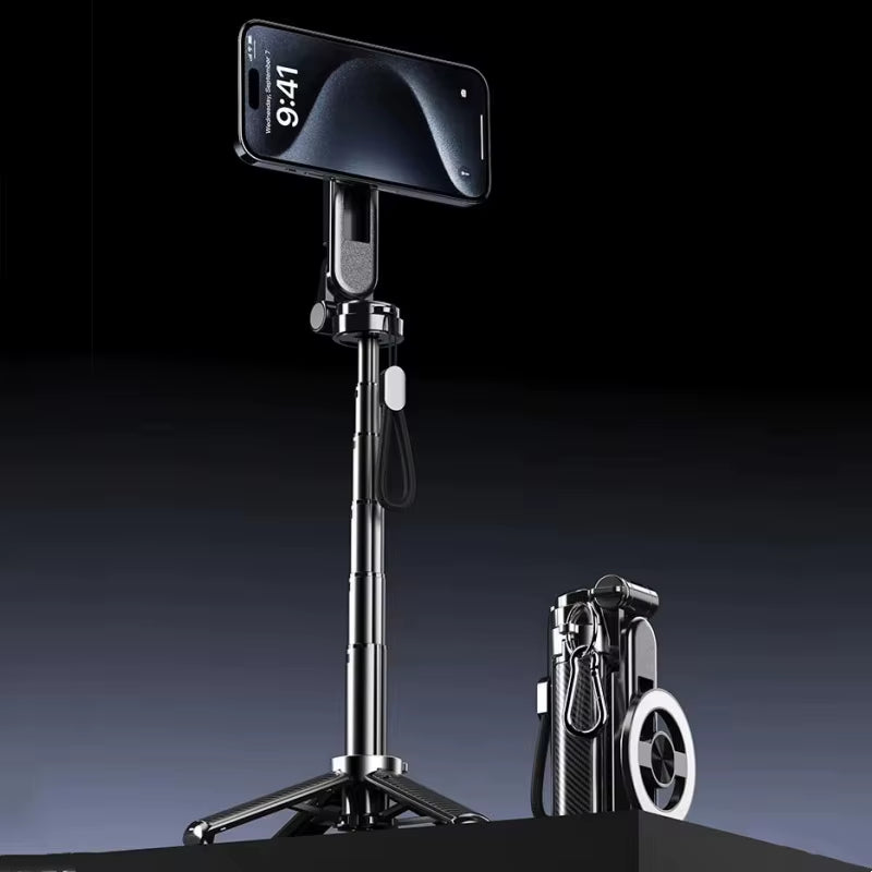 4-in-1 Magnetic Mini Selfie Stick – 360° Rotating Tripod with Bluetooth Control