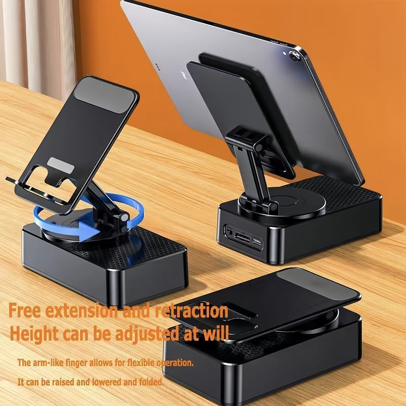 5-in-1 Wireless Bluetooth Speaker – Foldable Phone Holder with Ambient Light & Power Bank