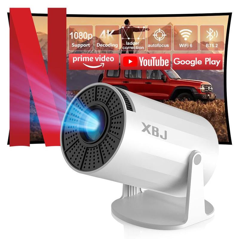 XBJ Mini Portable Projector – Full HD 1080P with Wi-Fi, BT5 & Auto Keystone | 4K Support for Home & Outdoor Use