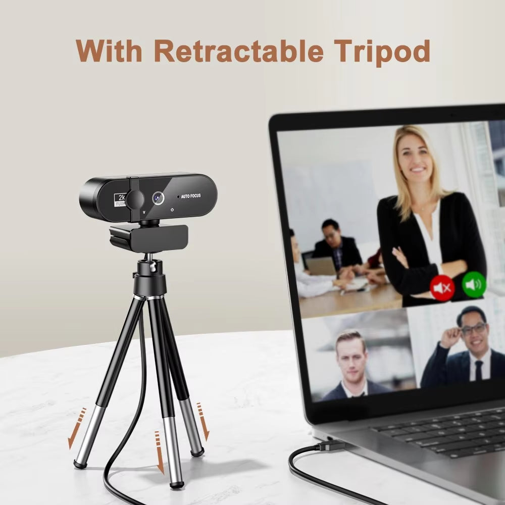 4K HD Webcam with Microphone – Auto Focus USB Camera for PC & Laptop (1080P/2K/4K)