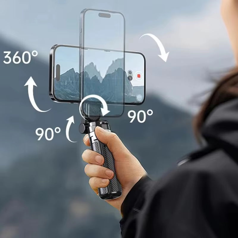4-in-1 Magnetic Mini Selfie Stick – 360° Rotating Tripod with Bluetooth Control