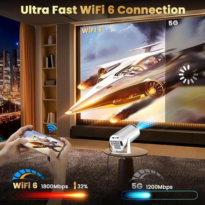 XBJ Mini Portable Projector – Full HD 1080P with Wi-Fi, BT5 & Auto Keystone | 4K Support for Home & Outdoor Use