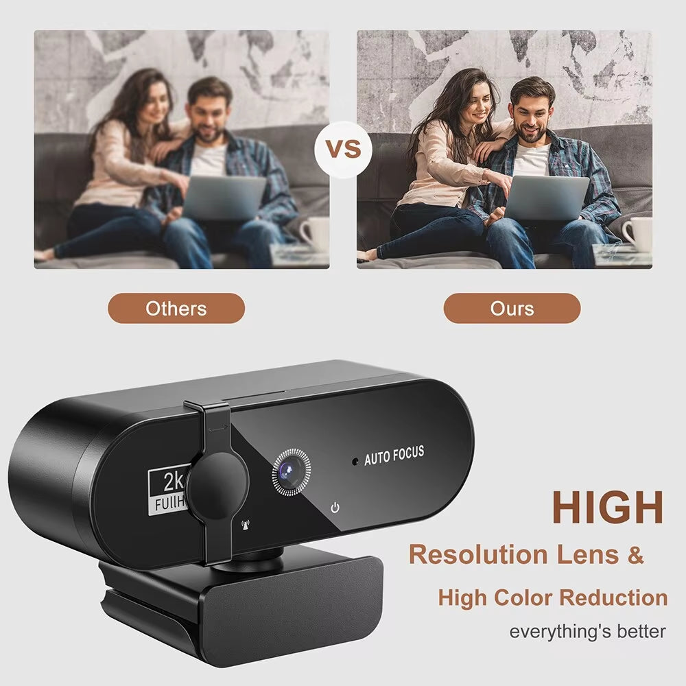 4K HD Webcam with Microphone – Auto Focus USB Camera for PC & Laptop (1080P/2K/4K)