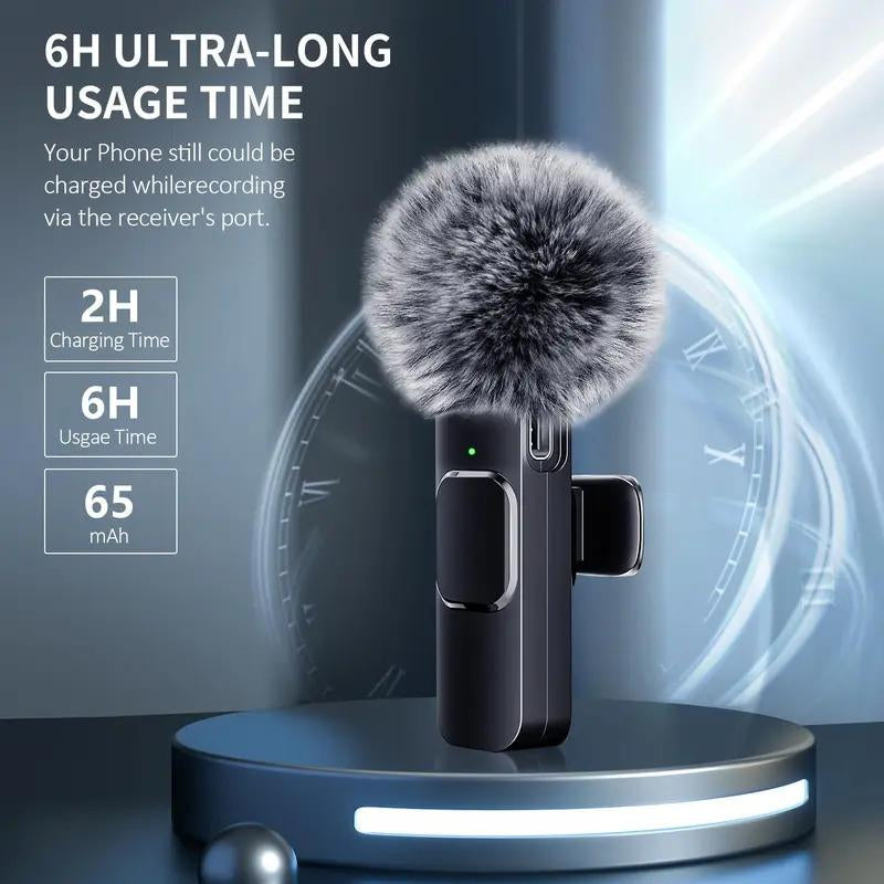 2-Pack Wireless Lavalier Microphones – Clip-On Mini Mics for iPhone, Android & iPad