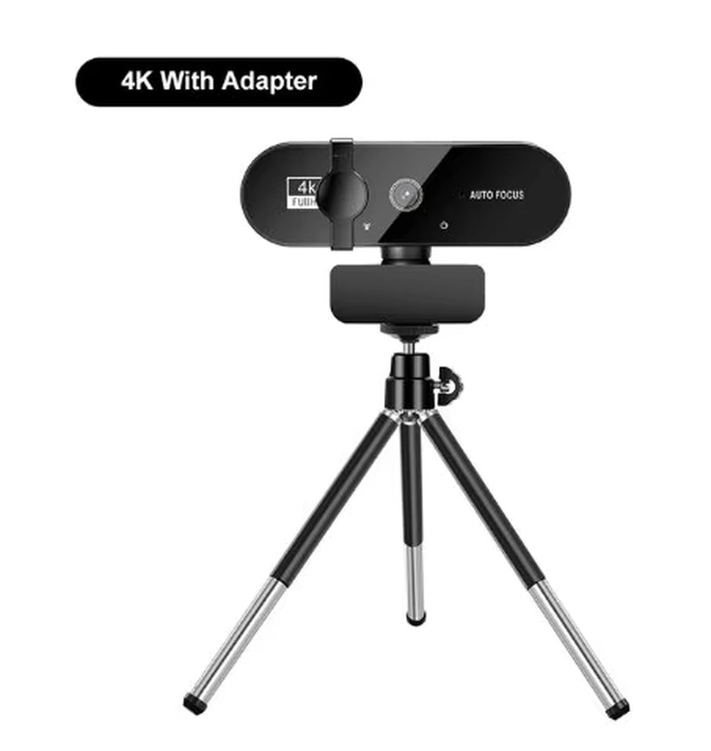 4K HD Webcam with Microphone – Auto Focus USB Camera for PC & Laptop (1080P/2K/4K)