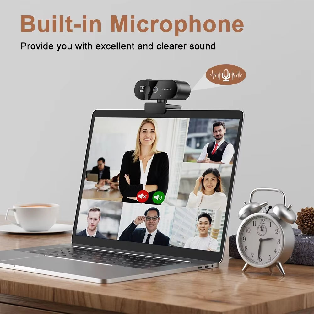 4K HD Webcam with Microphone – Auto Focus USB Camera for PC & Laptop (1080P/2K/4K)