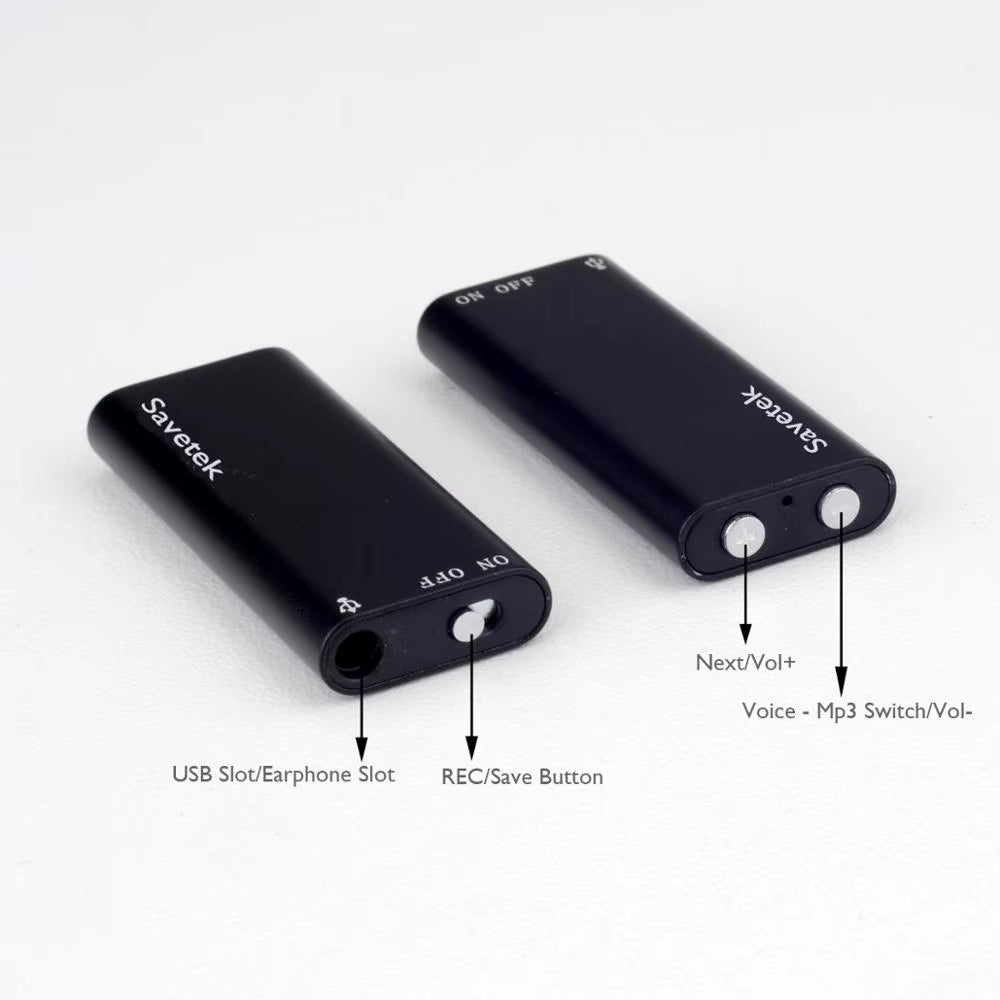 Mini USB Pen Voice Recorder – 8GB/16GB Voice-Activated Audio Recorder & MP3 Player (192Kbps)